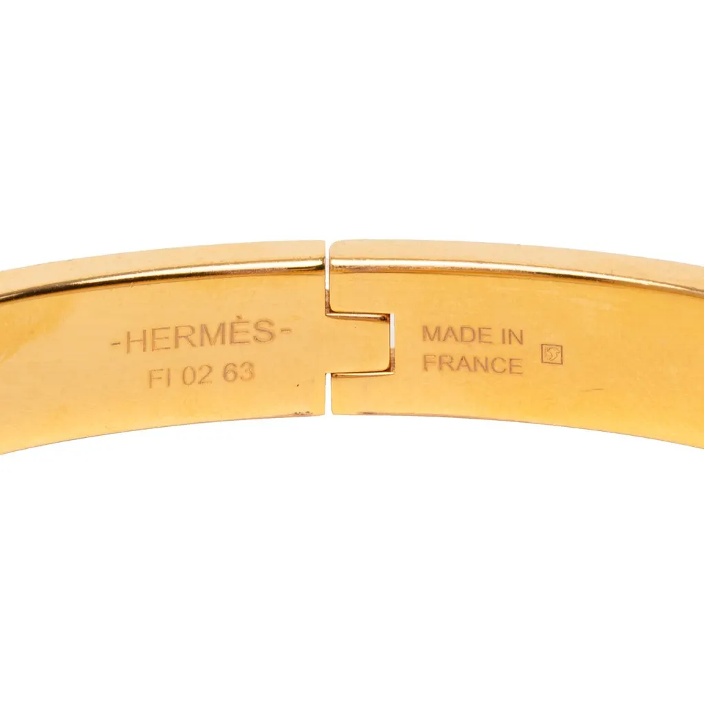 Hermès Mini Enamel Clic Chaine d Ancre Bracelet PM Black Very good - Model View