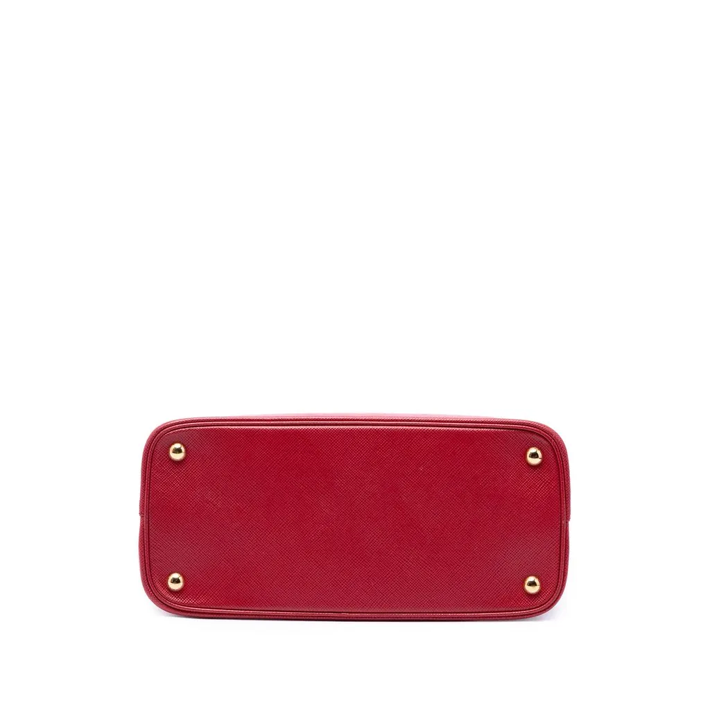 Prada Medium Saffiano Galleria Double Zip Satchel Red Leather Very good - Inside View
