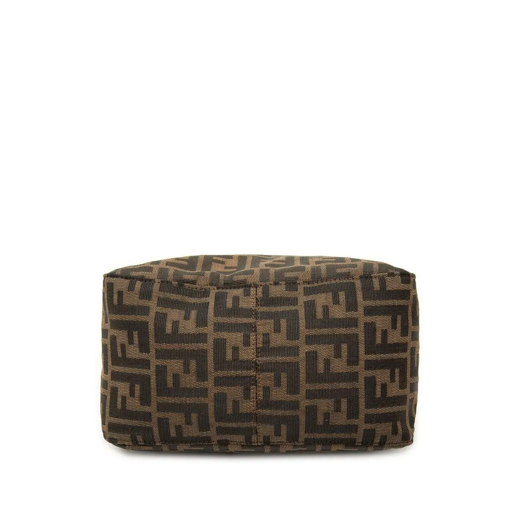 Fendi Zucca Canvas Double Flap Shoulder Bag Brown Canvas Good - Inside View