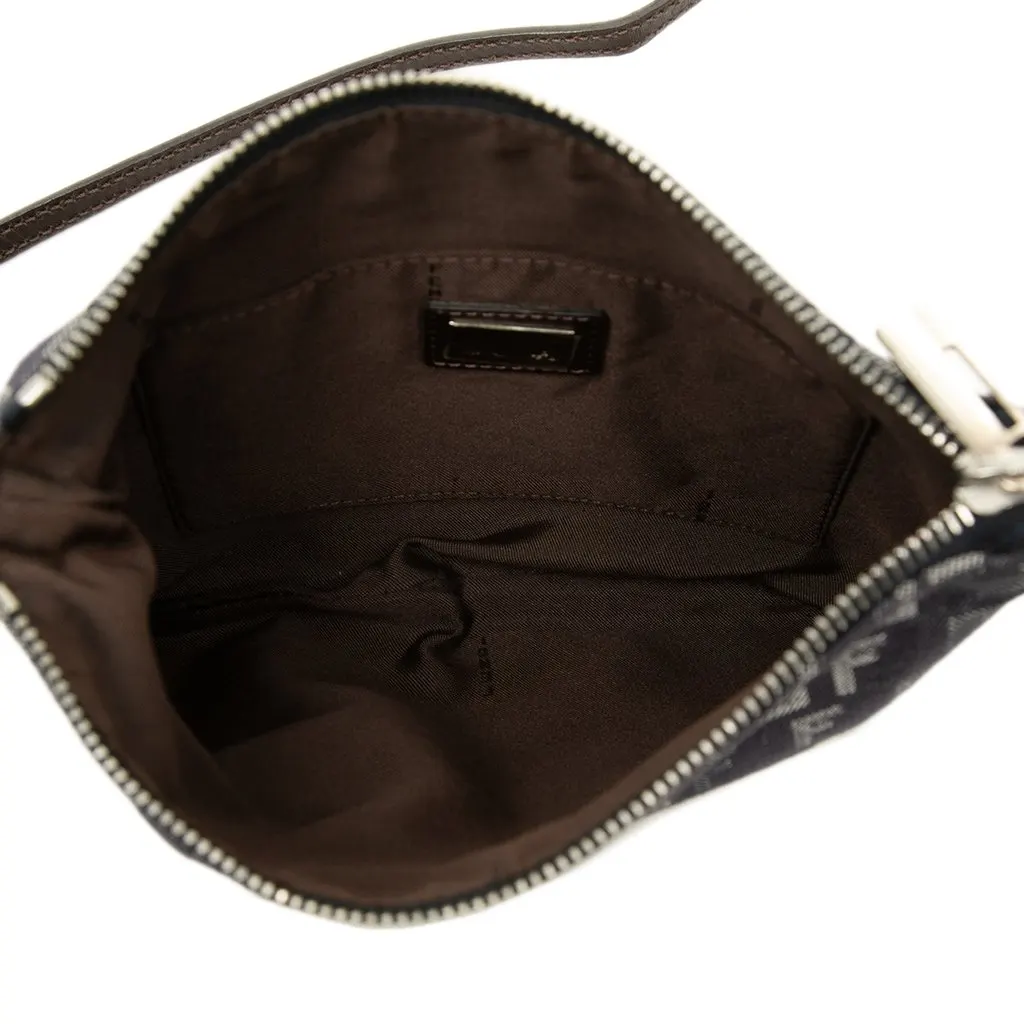 Fendi Zucchino Denim Crossbody Blue Denim Good - Model View