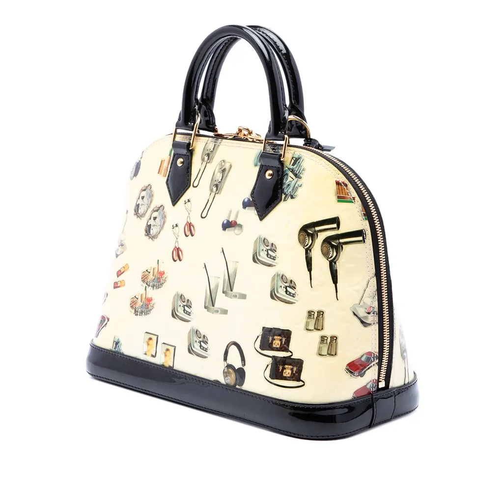 Louis Vuitton Monogram Vernis Stickers Alma MM Beige Leather Very good - Back View