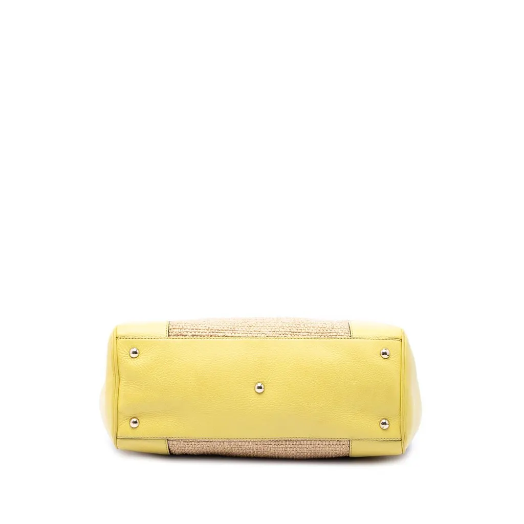 Gucci Medium Raffia Bamboo Shopper Satchel Beige Very good - Inside View