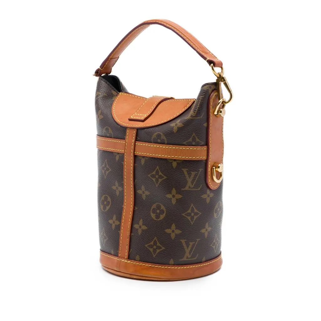 Louis Vuitton Monogram Duffle Bucket Bag Brown Good - Back View