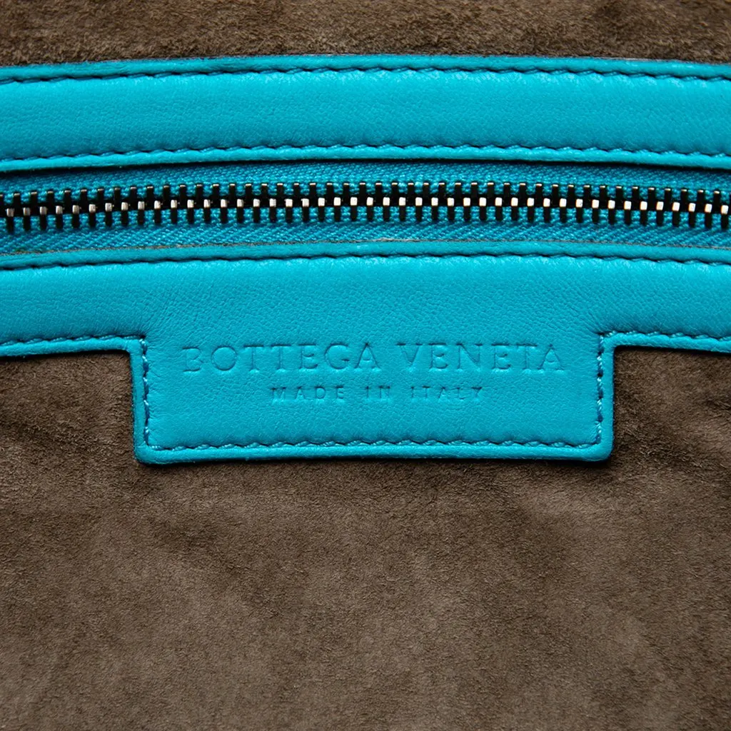 Bottega Veneta Large Nappa Intrecciato Nodini Crossbody Blue Leather Very good - Box View