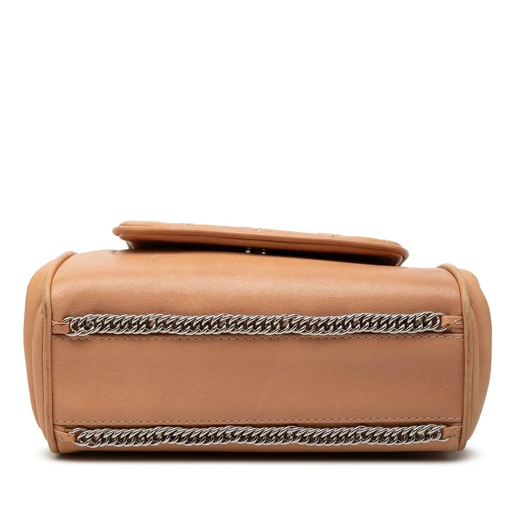 Chanel Washed Lambskin Bijoux Chain Accordion Flap Beige Leather Very good - Inside View