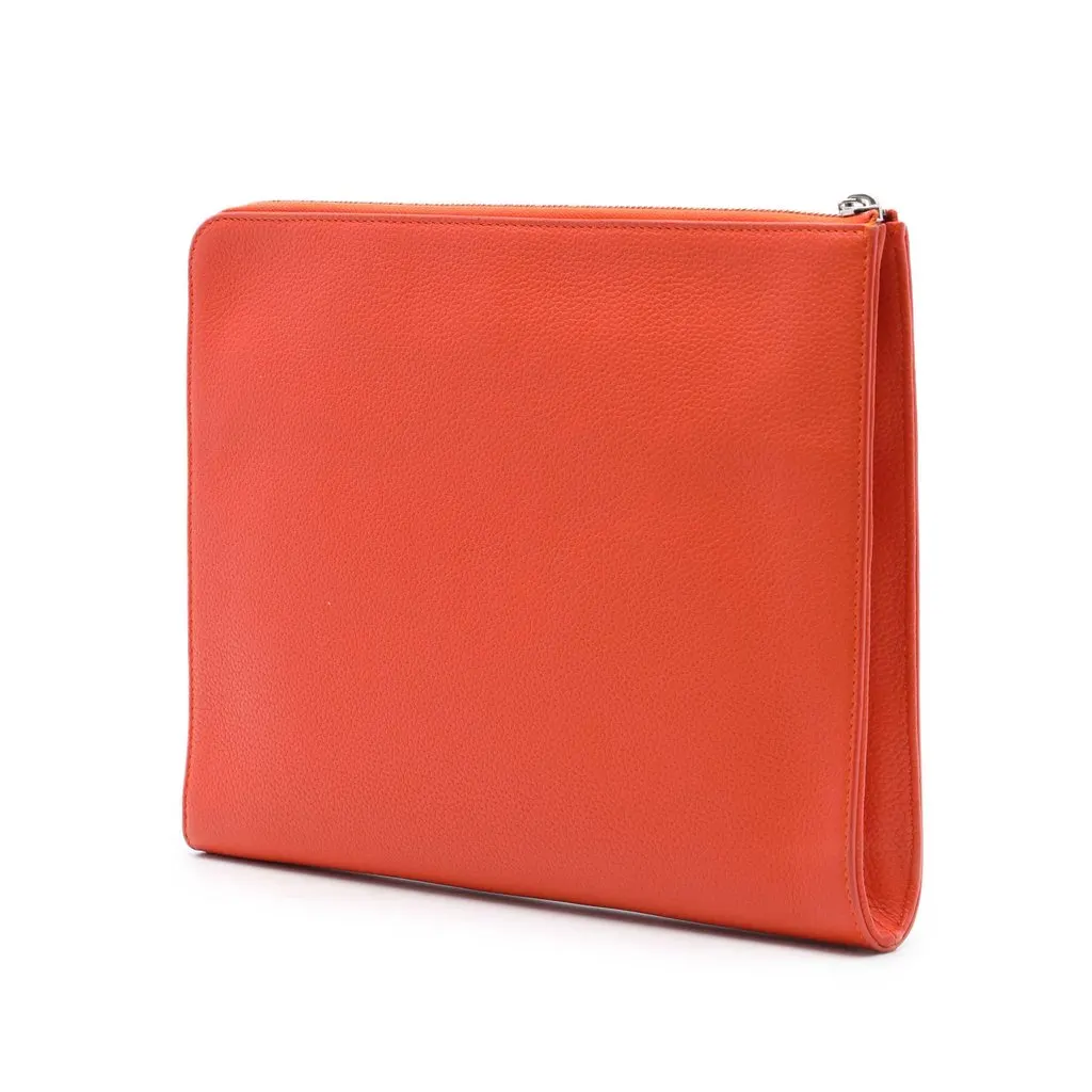 Dior Grained Calfskin Atelier Clutch Orange Leather Very good - Back View