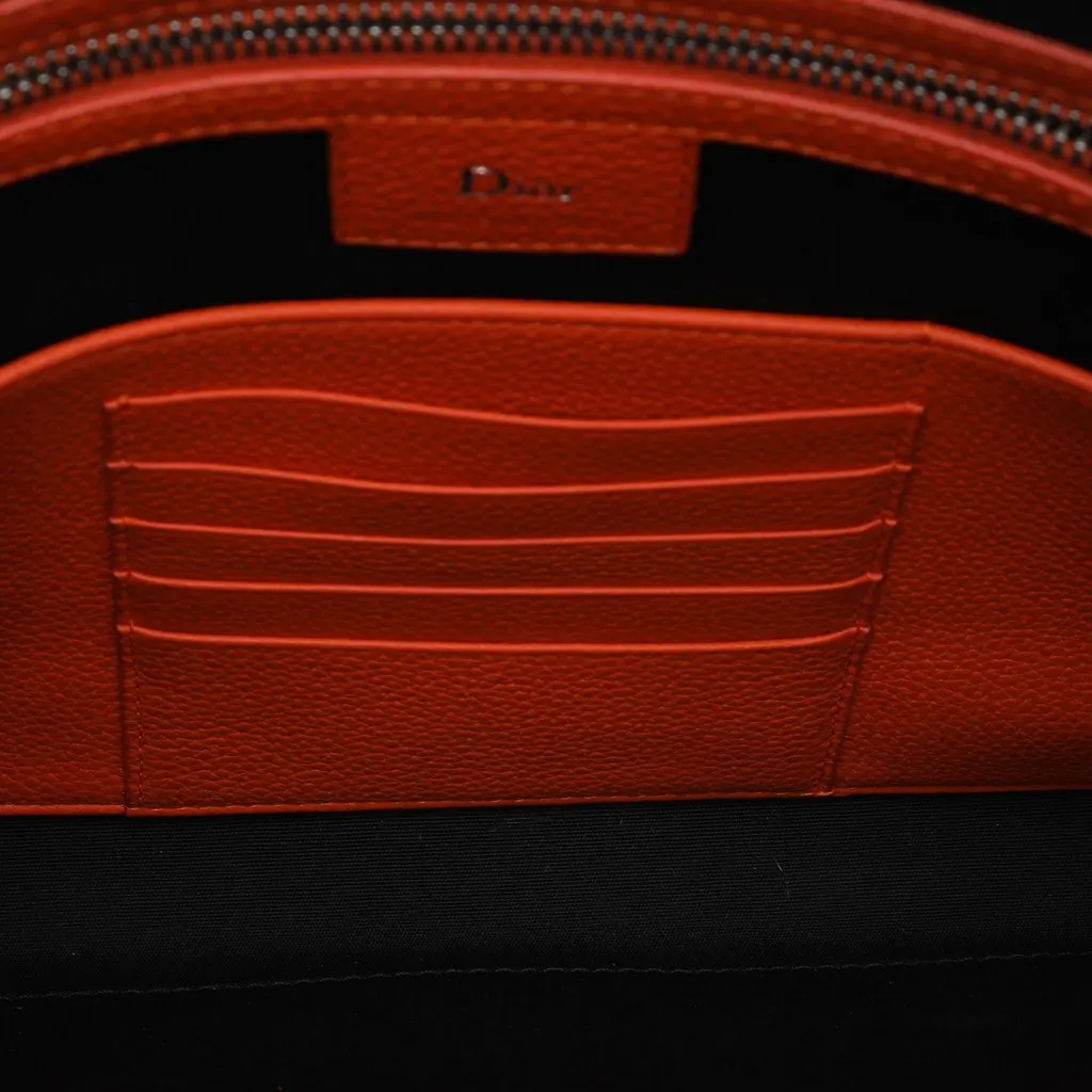 Dior Grained Calfskin Atelier Clutch Orange Leather Very good - Model View