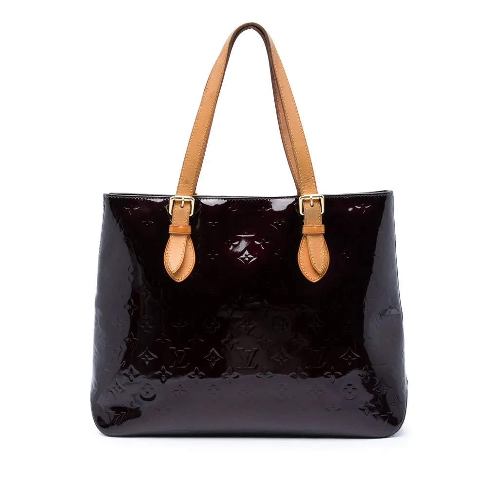 Louis Vuitton Monogram Vernis Brentwood Purple Leather Good - Front View