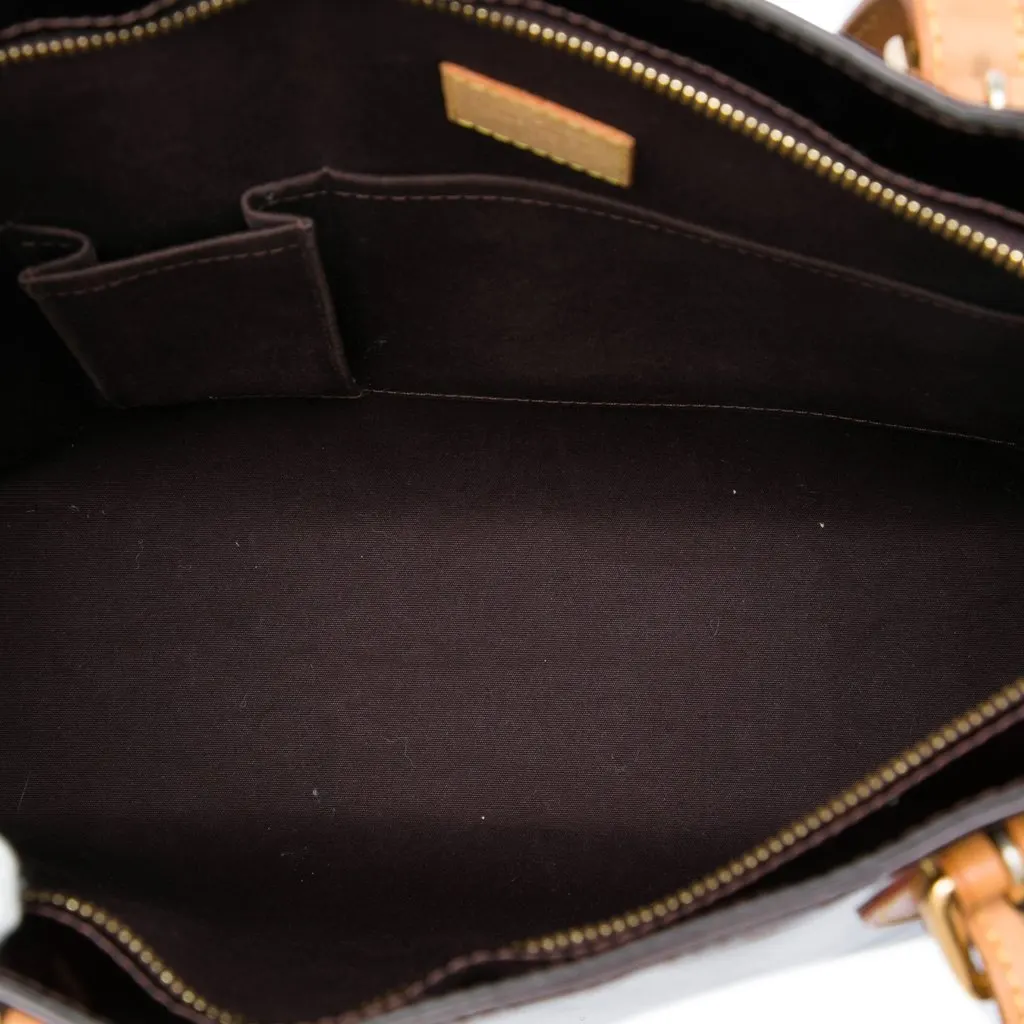 Louis Vuitton Monogram Vernis Brentwood Purple Leather Good - Model View