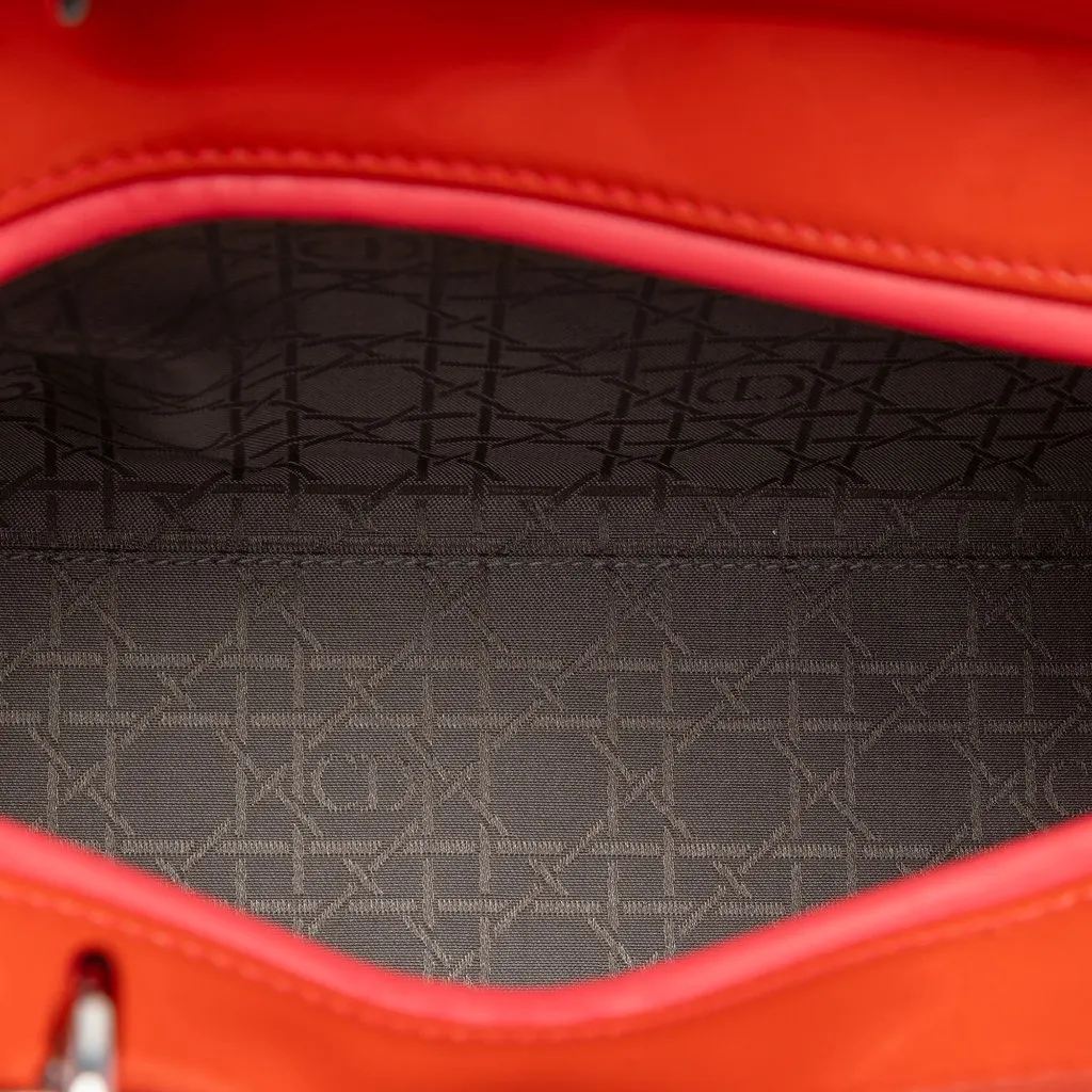 Dior Large Patent Cannage Lady Dior Orange Leather Very good - Model View