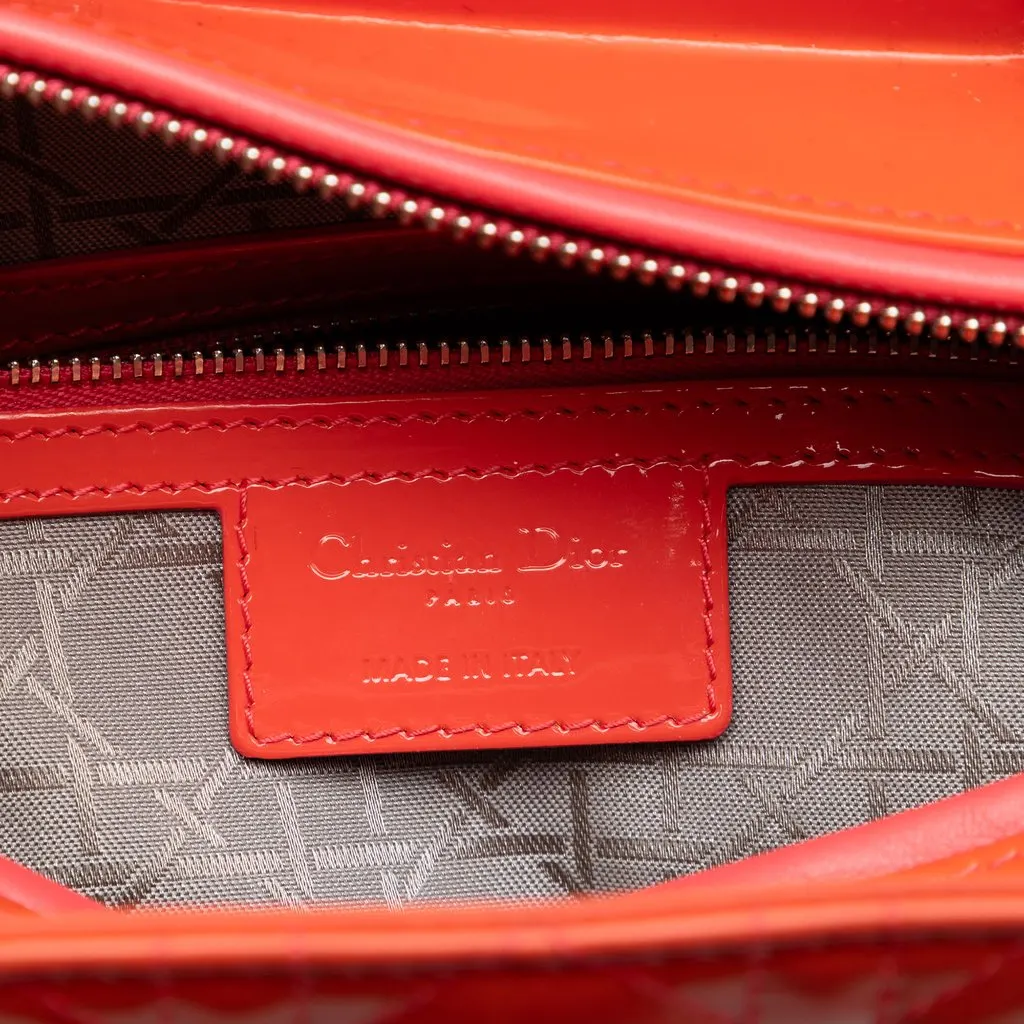 Dior Large Patent Cannage Lady Dior Orange Leather Very good - Box View