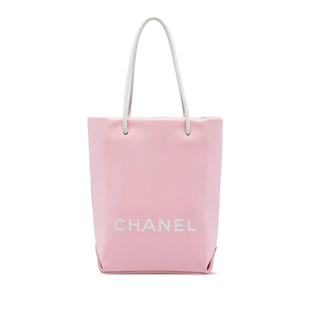 Chanel Small Calfskin Essential Shopping Tote Pink Leather Very good - Front View