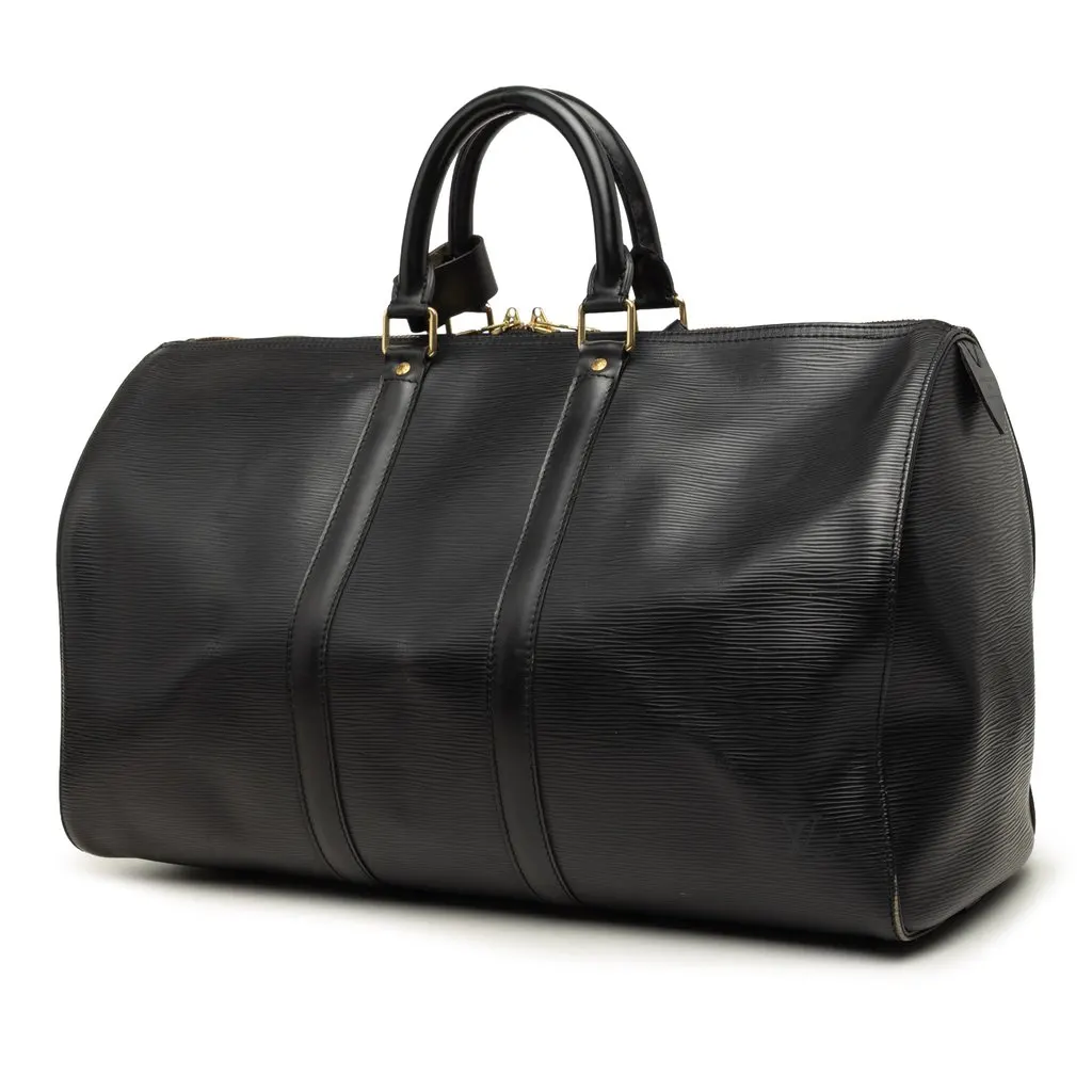 Louis Vuitton Epi Keepall 45 Black Leather Good - Back View