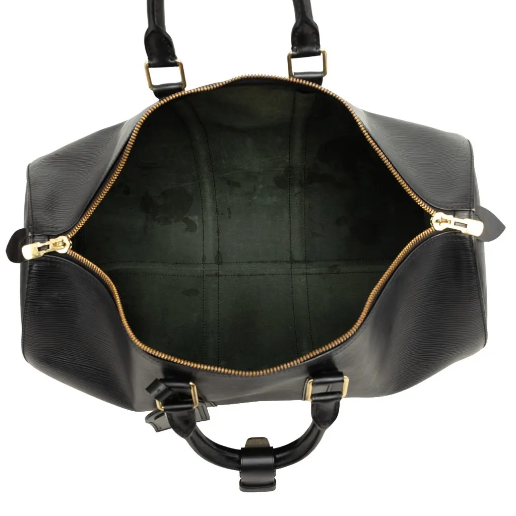 Louis Vuitton Epi Keepall 45 Black Leather Good - Model View