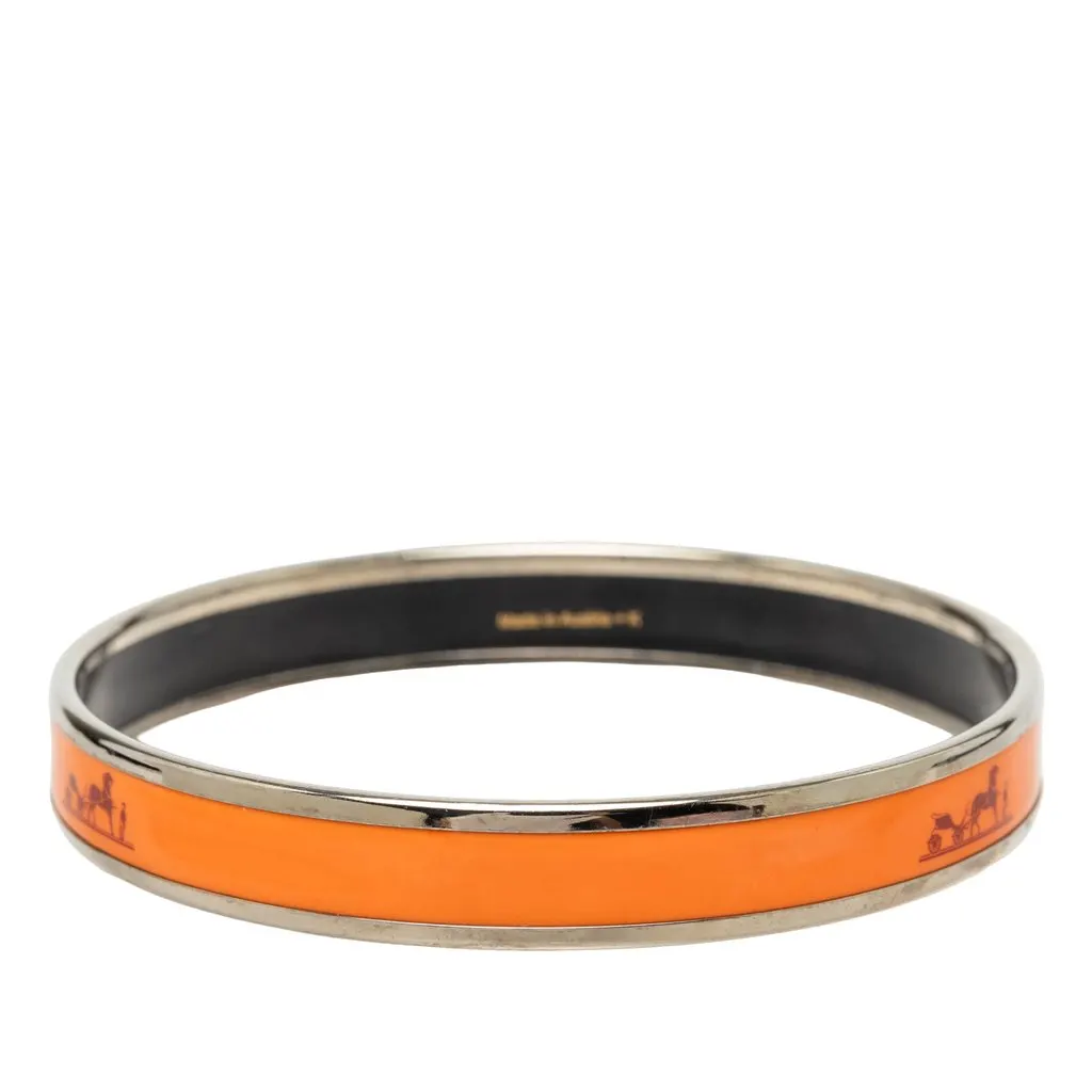 Hermès Narrow Caleche Enamel Bangle 70 Orange Very good - Inside View