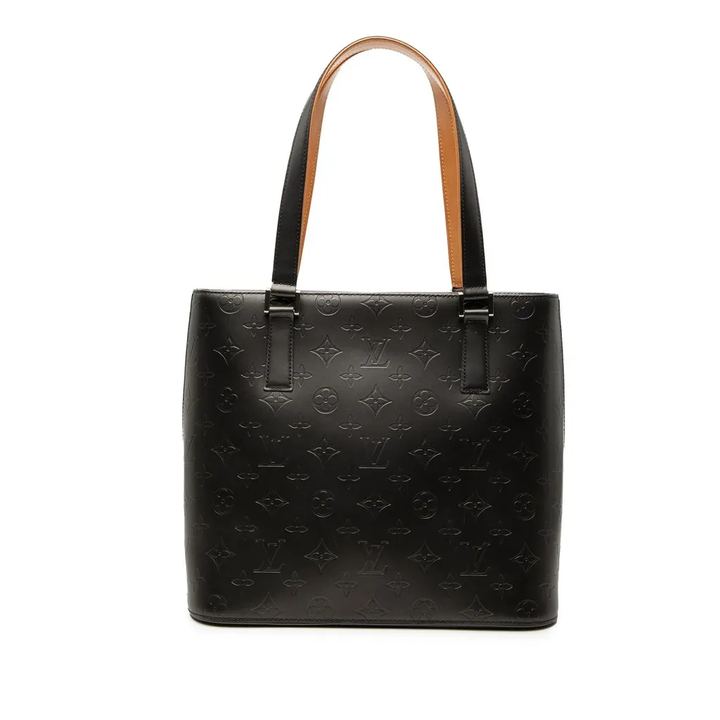 Louis Vuitton Monogram Mat Stockton Black Leather Very good - Front View