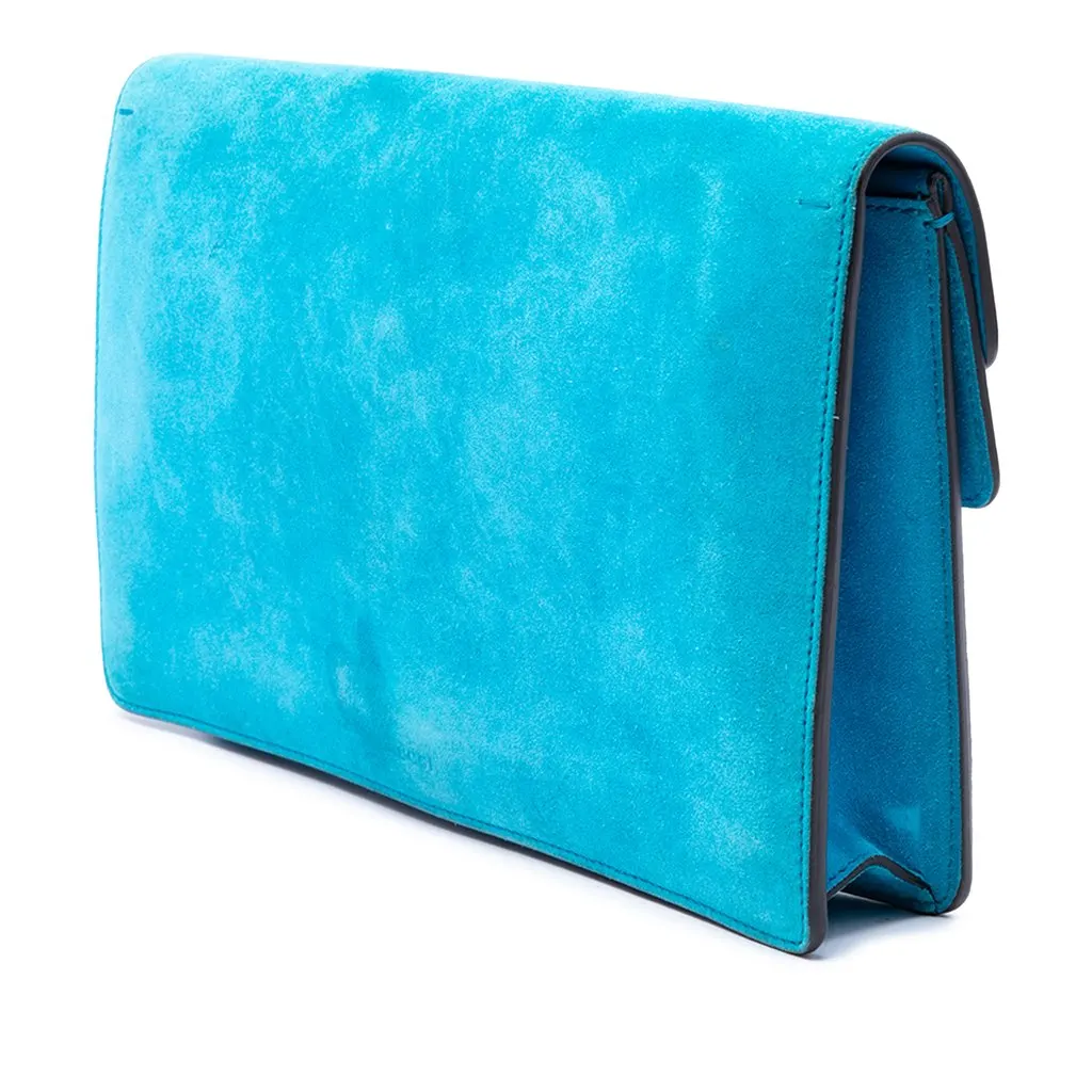 Gucci Suede Dionysus Clutch Blue Leather Very good - Back View
