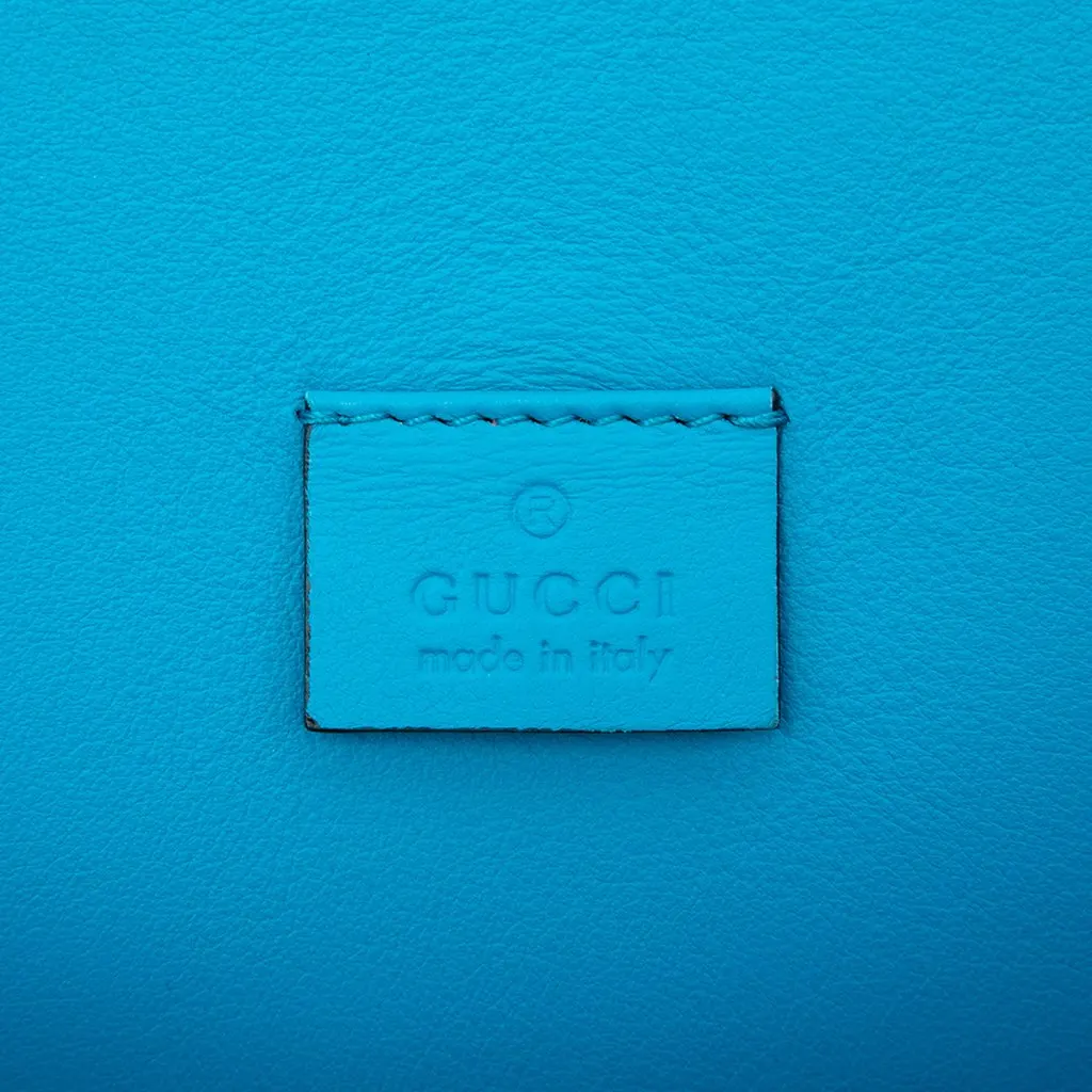 Gucci Suede Dionysus Clutch Blue Leather Very good - Box View