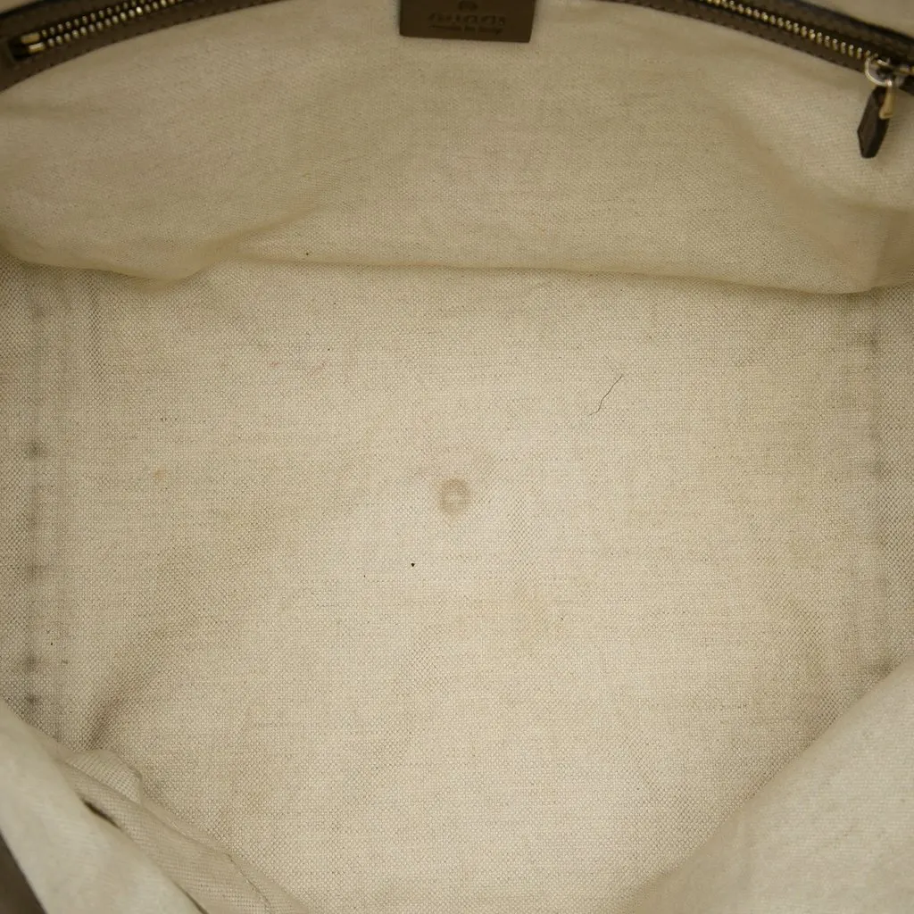 Gucci GG Lurex Heart Bit Tote Brown Canvas Good - Model View