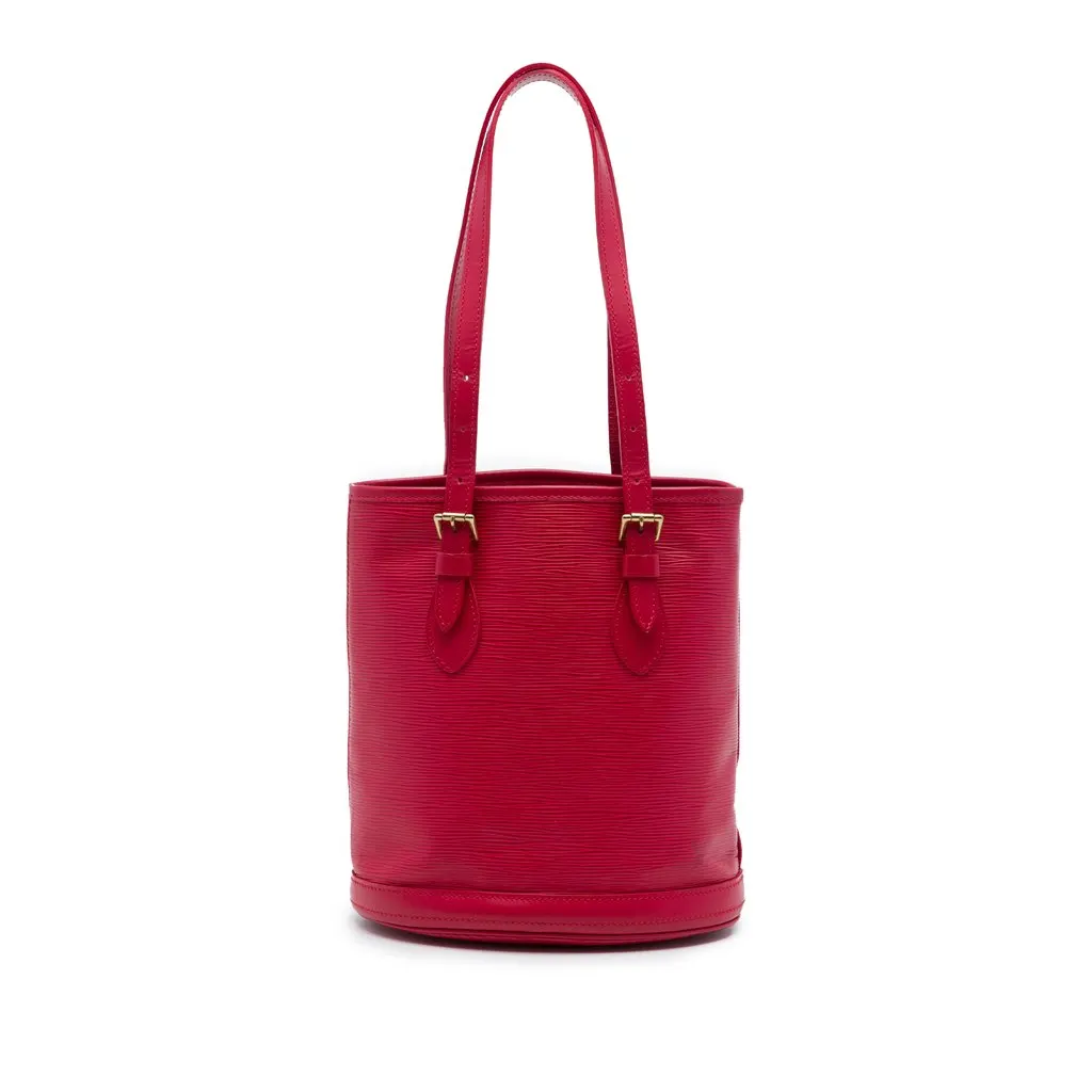 Louis Vuitton Epi Bucket PM Red Leather Very good - Front View