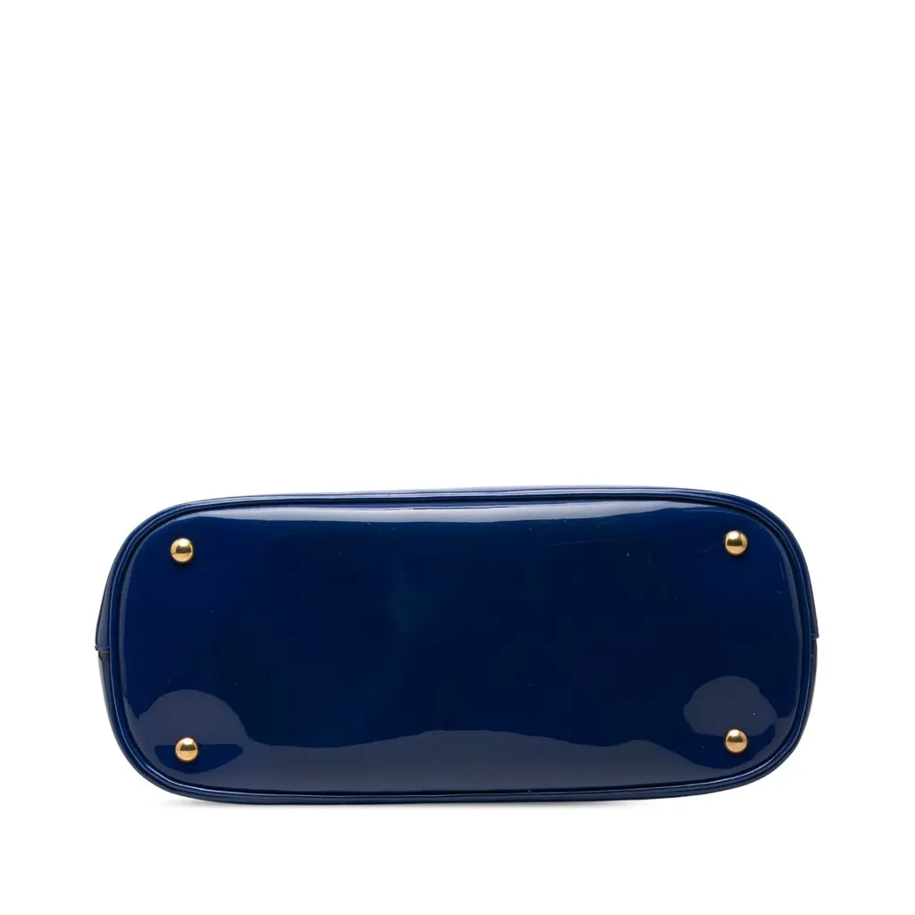 Gucci Patent Bright Bit Satchel Blue Leather Very good - Inside View