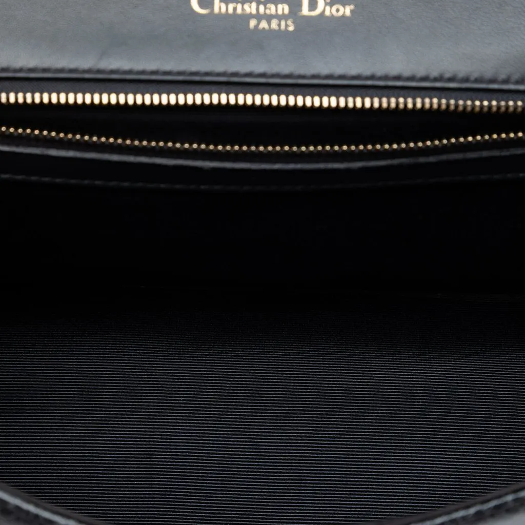 Dior Medium Crackled Deerskin Diorama Flap Black Leather Very good - Model View