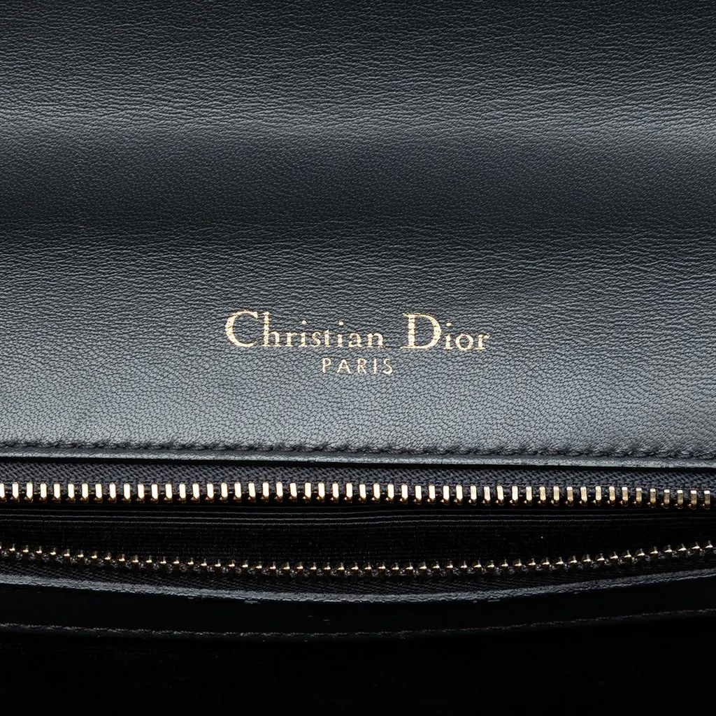 Dior Medium Crackled Deerskin Diorama Flap Black Leather Very good - Box View