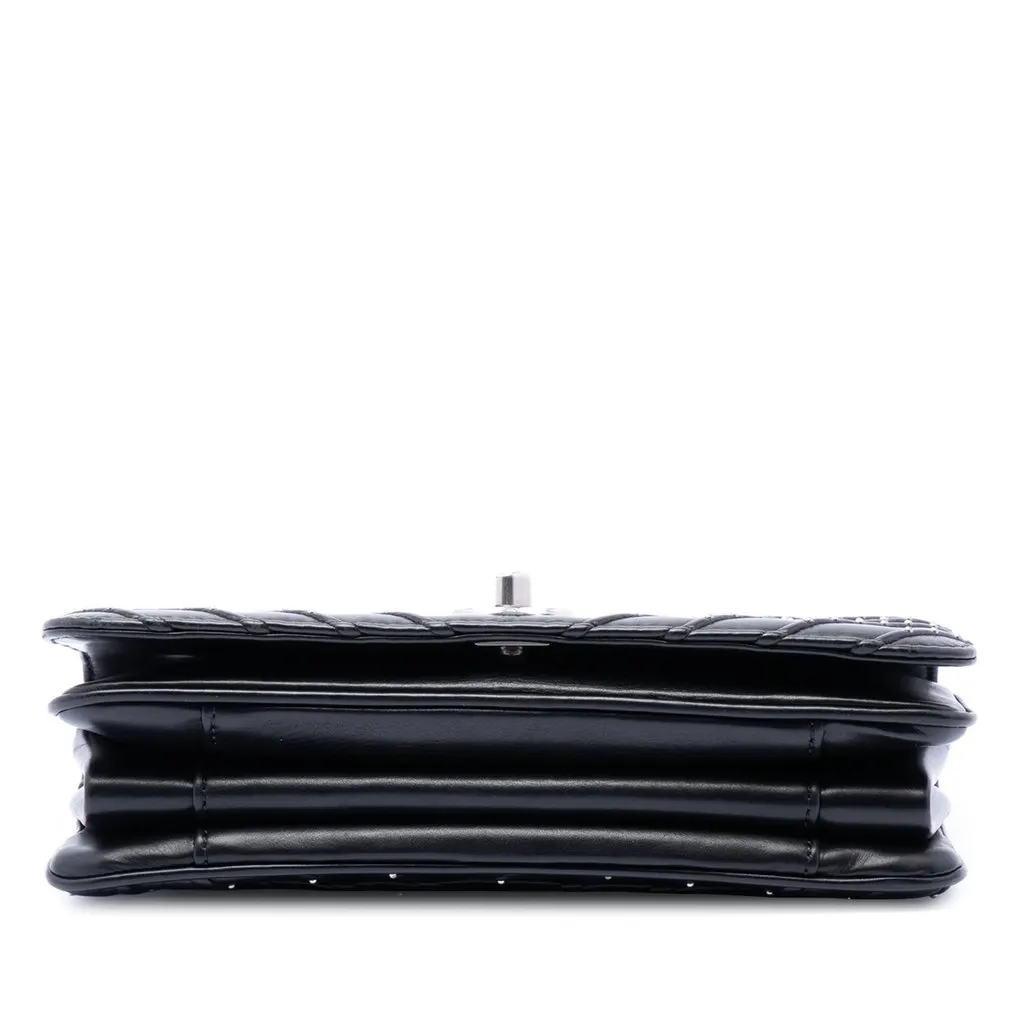 Chanel Chevron Lambskin Stud Wars Full Flap Black Leather Very good - Inside View
