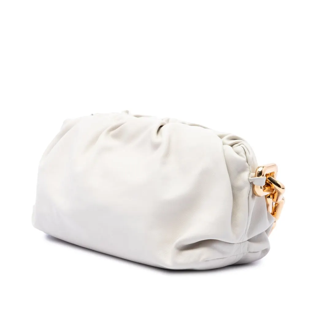 Bottega Veneta Lambskin Chain Pouch White Leather Very good - Back View