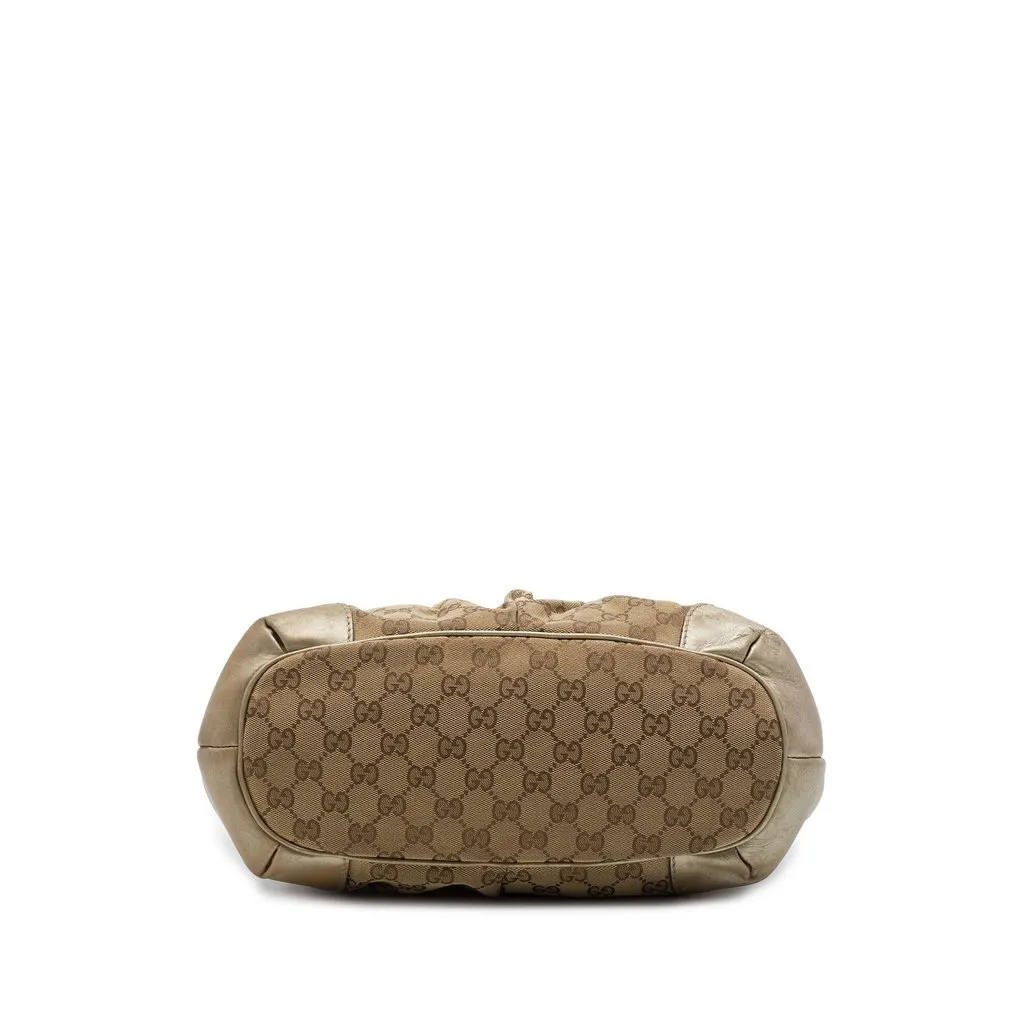 Gucci GG Canvas Sukey Satchel Beige Canvas Good - Inside View