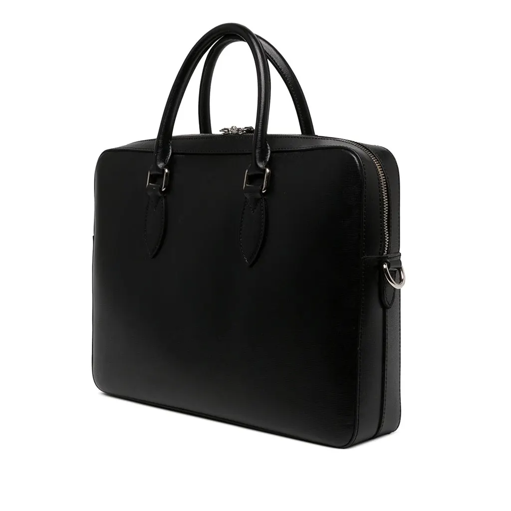 Burberry Small Leather Hambleton Briefcase Black Leather Good - Back View