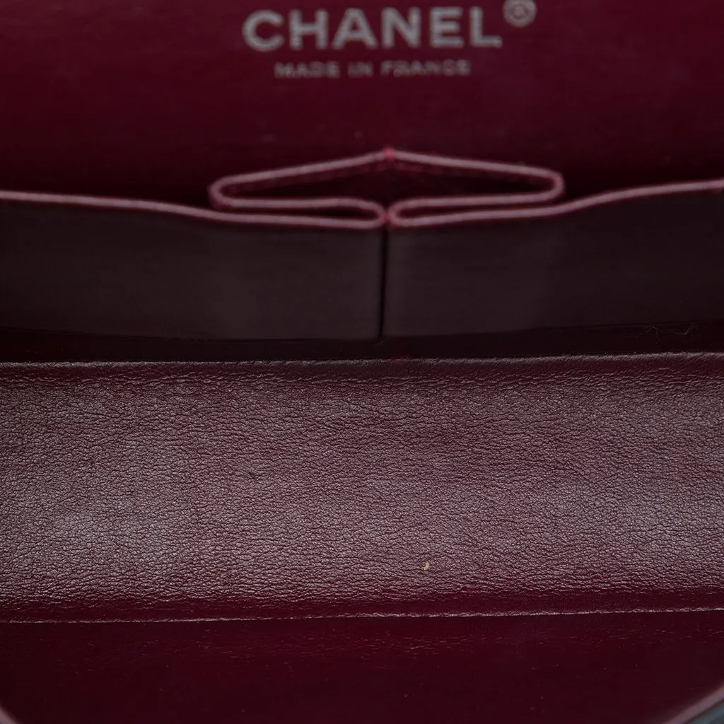 Chanel Medium Classic Lambskin Double Flap Black Leather Good - Model View