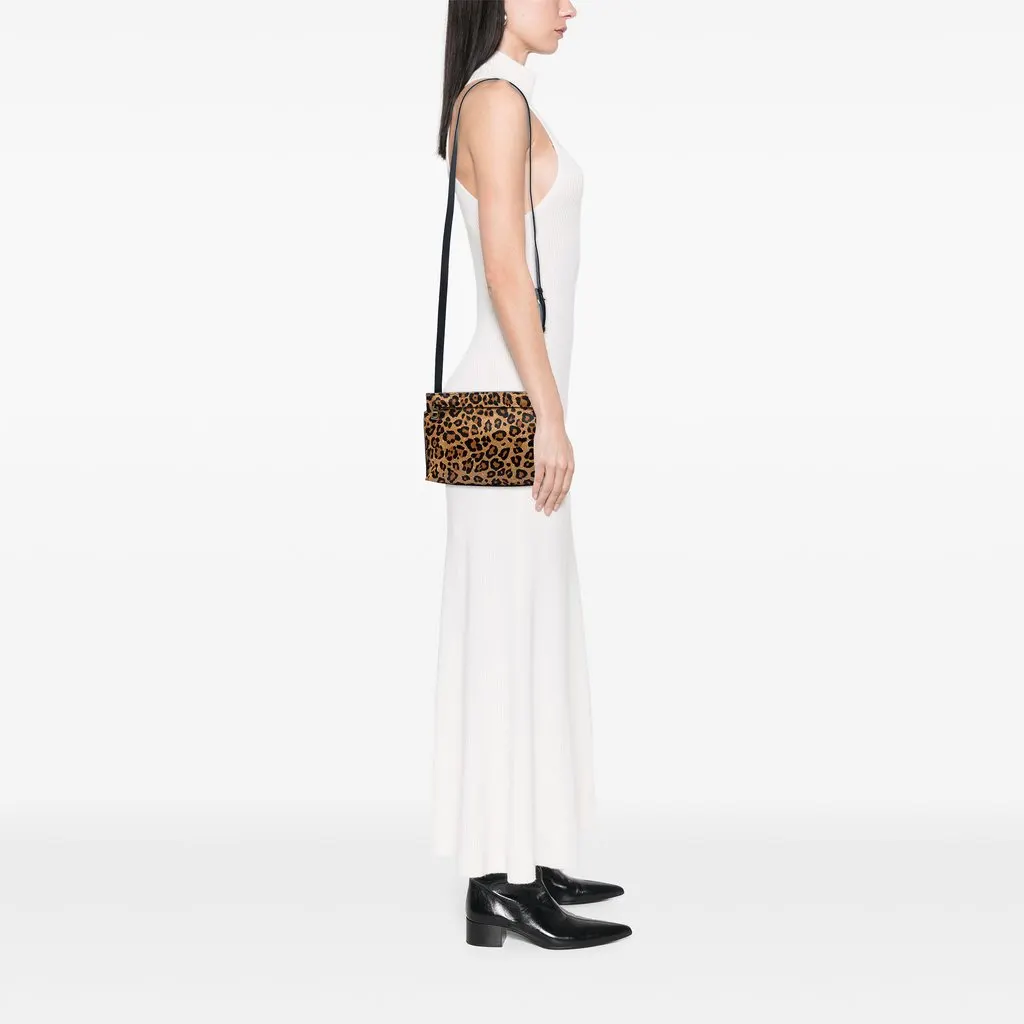 LOEWE Pony Hair Leopard Print and Calfskin Crossbody Brown Very good - Box View