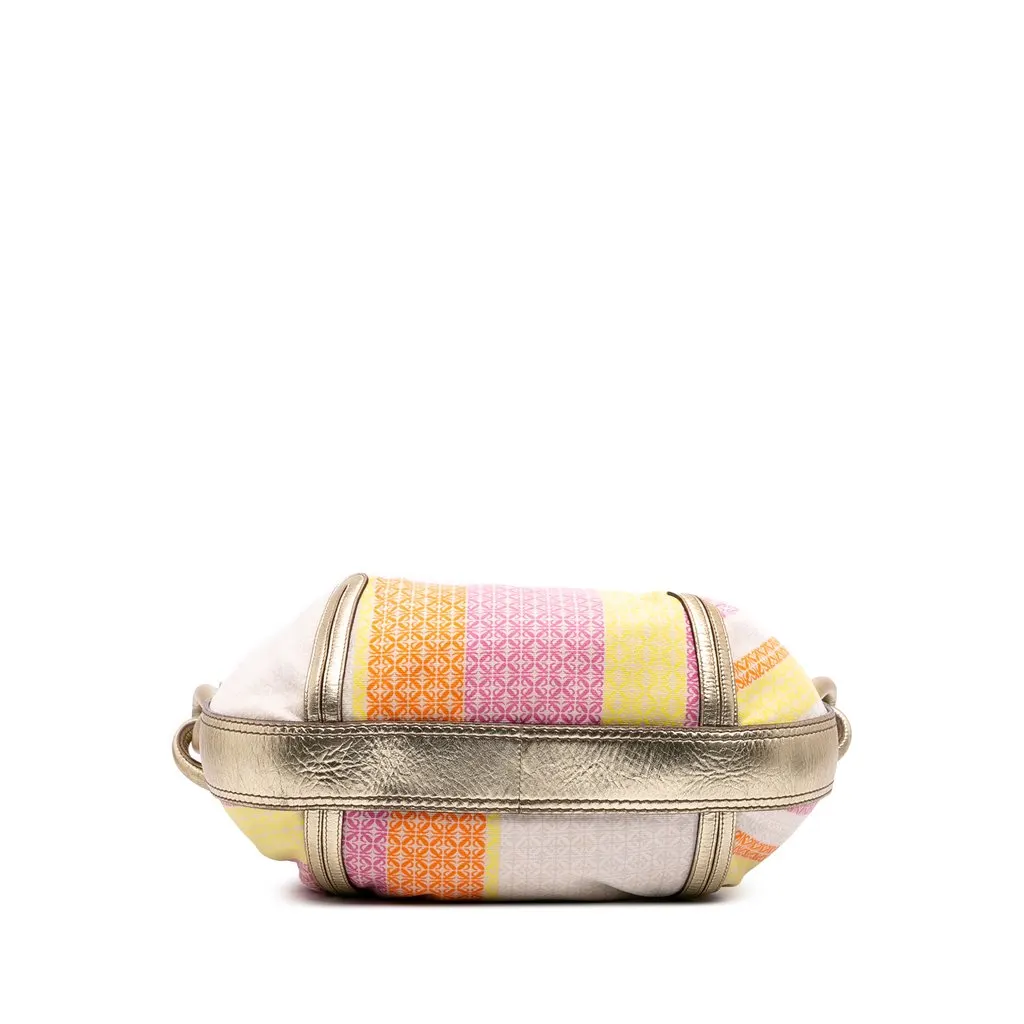 LOEWE Anagram Canvas New Road Shoulder Bag Pink Very good - Inside View