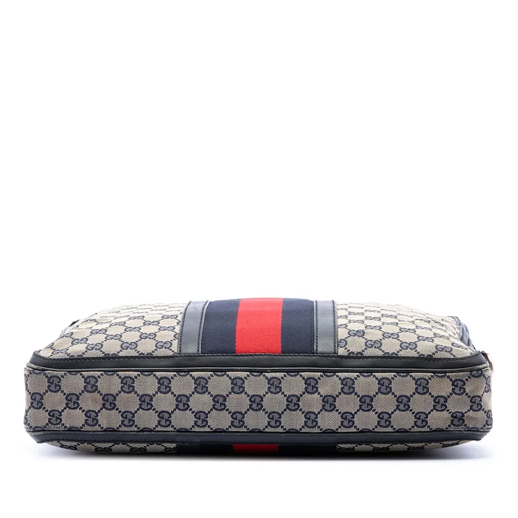 Gucci GG Canvas Web Briefcase Beige Very good - Inside View