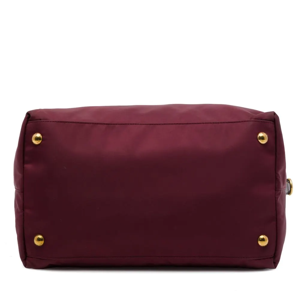 Prada Saffiano Trimmed Tessuto Satchel Red Polyamide Good - Inside View