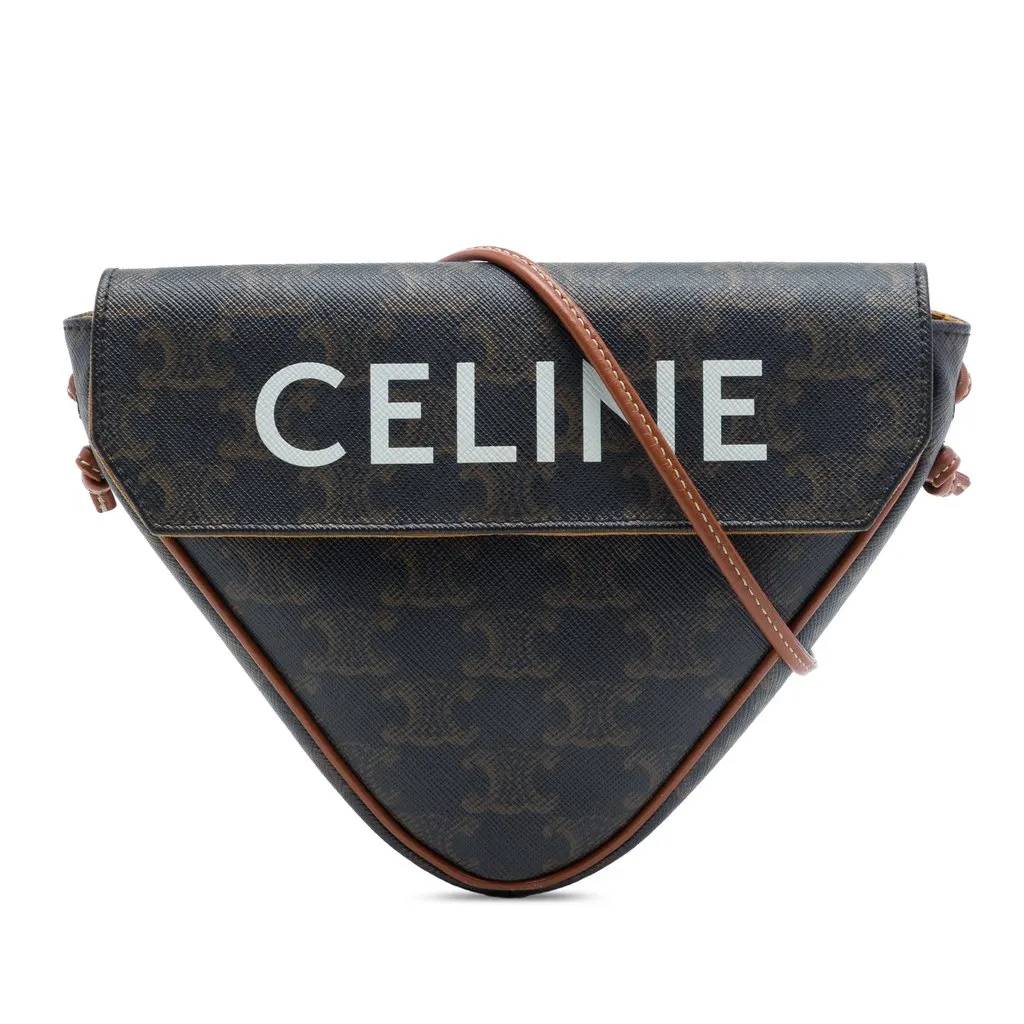 Celine Triomphe Coated Canvas Logo Triangle Crossbody
