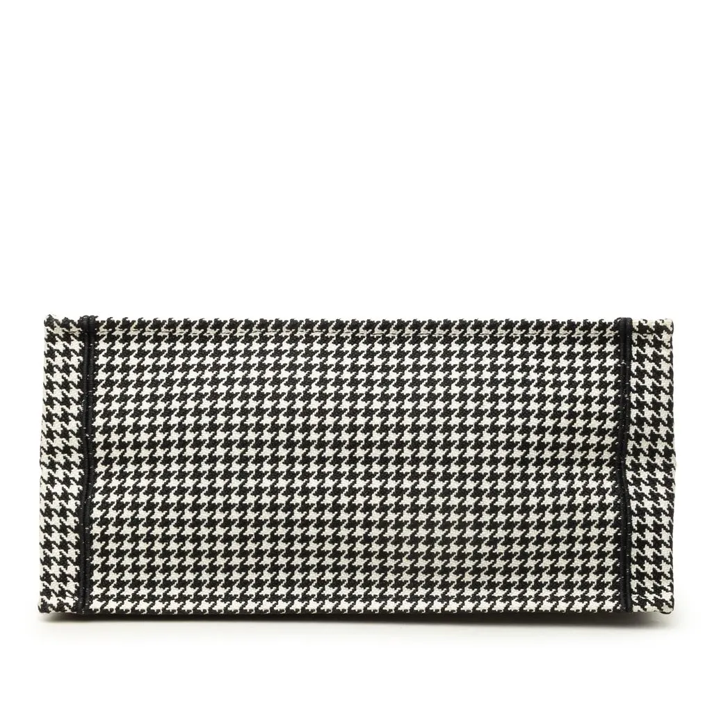 Dior Medium Canvas Houndstooth Embroidered Book Tote Black Canvas Very good - Inside View