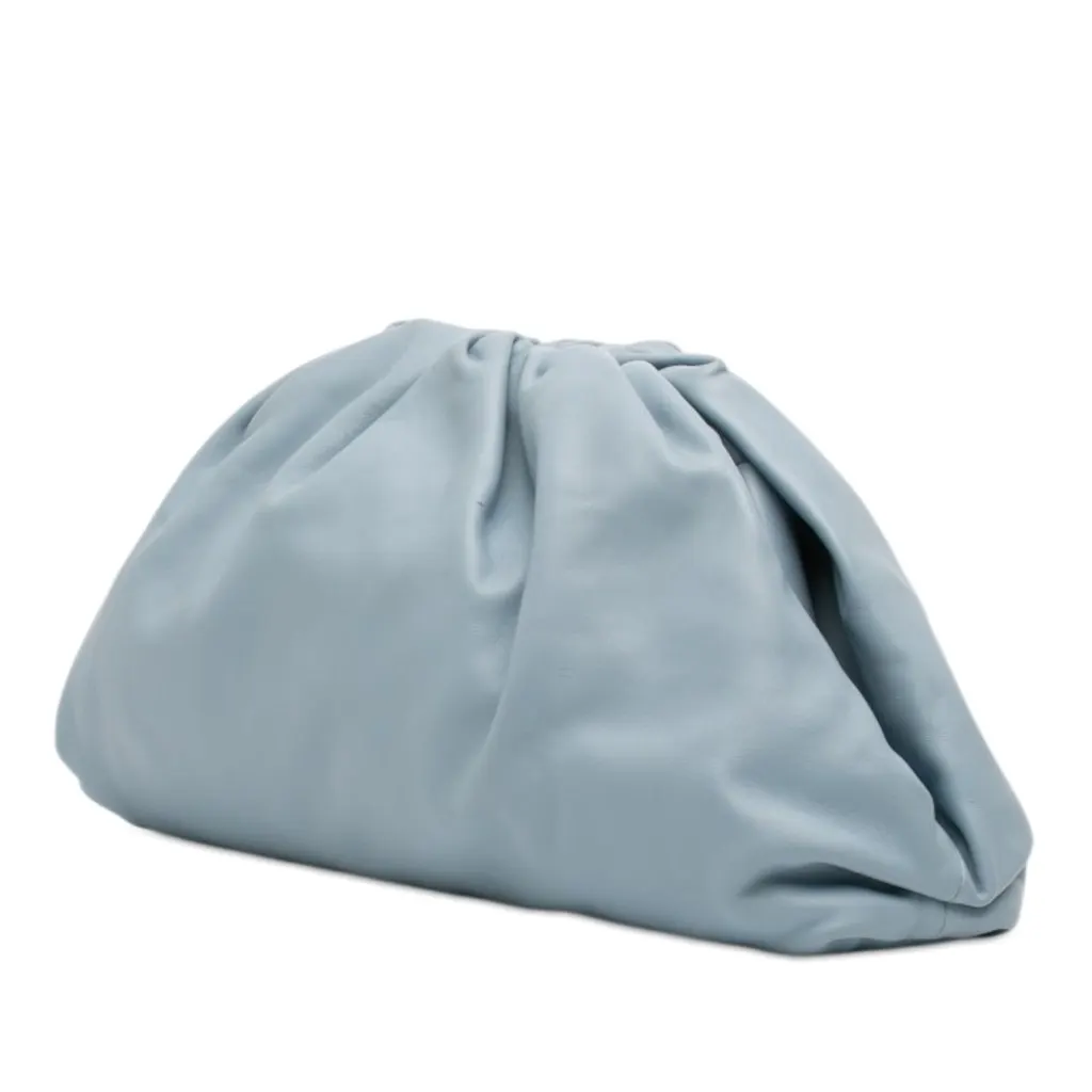 Bottega Veneta Lambskin The Pouch Blue Leather Very good - Back View
