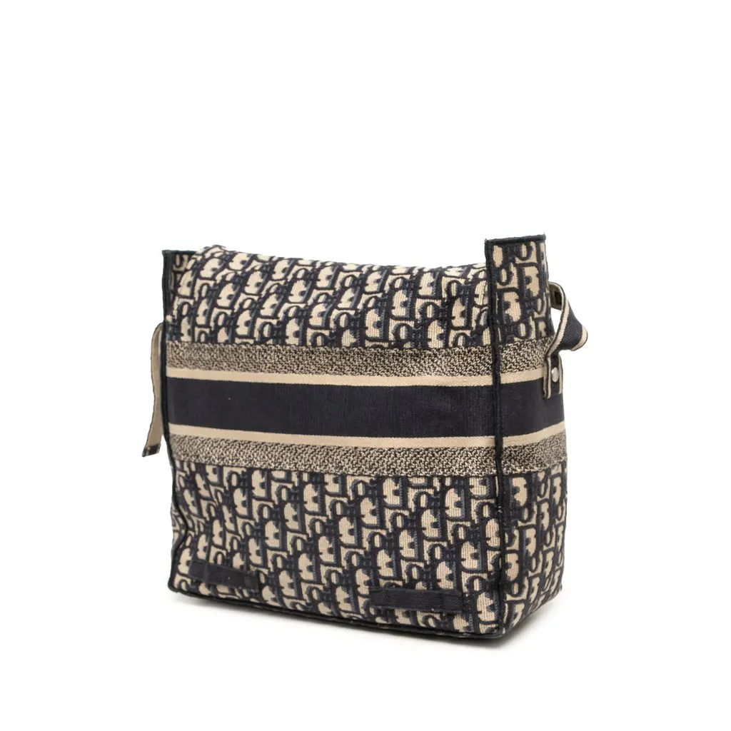 Dior Medium Oblique Embroidered Canvas Diorcamp Messenger Bag Blue Canvas Very good - Back View