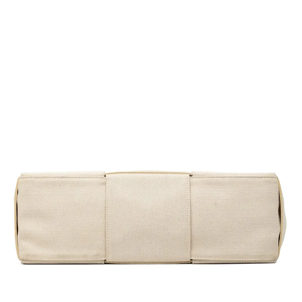 Bottega Veneta Medium Canvas Maxi Intrecciato Arco Tote White Very good - Inside View