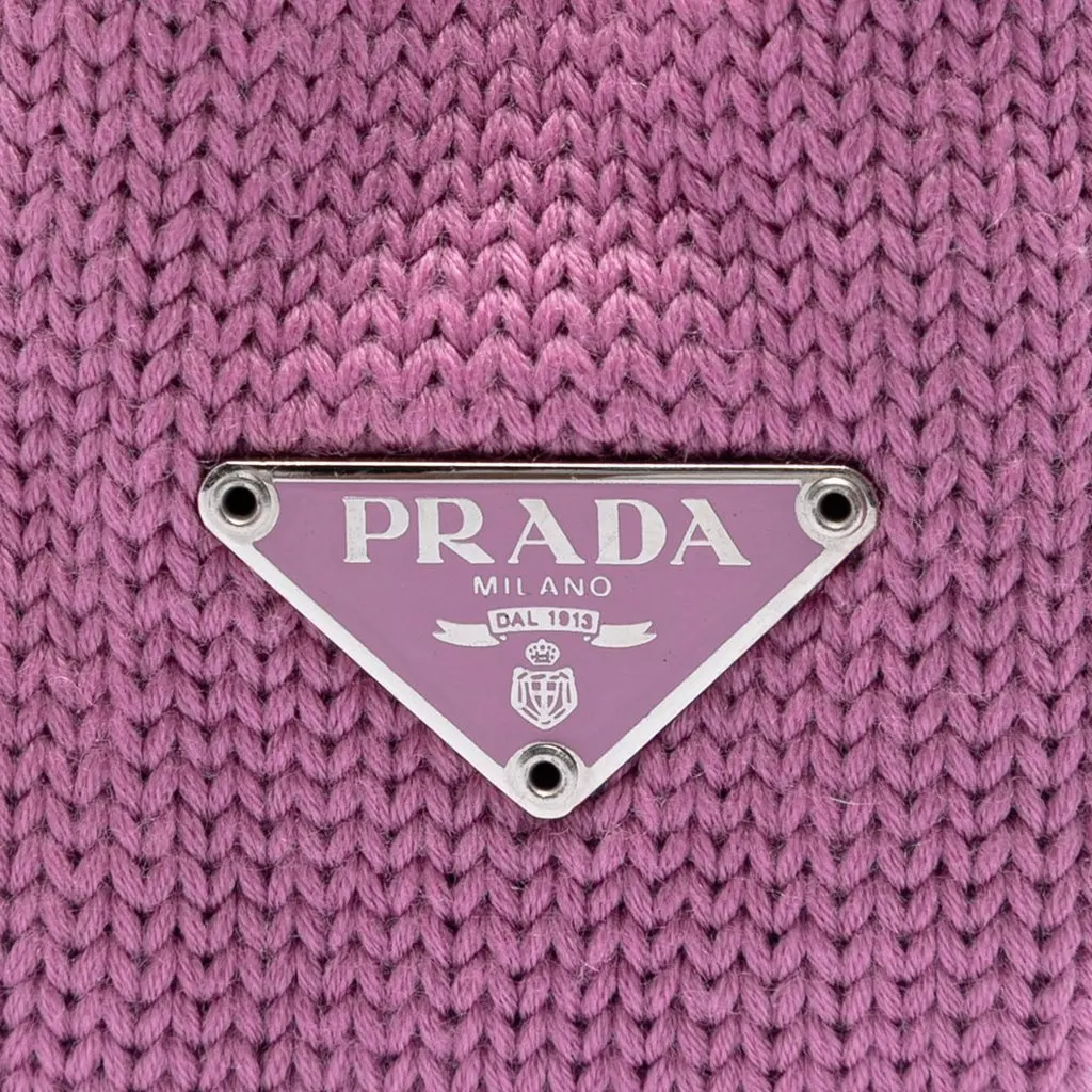 Prada Knitted Wool Tote Pink Very good - Box View