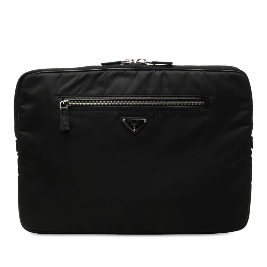 Prada Saffiano Trimmed Tessuto Laptop Case
