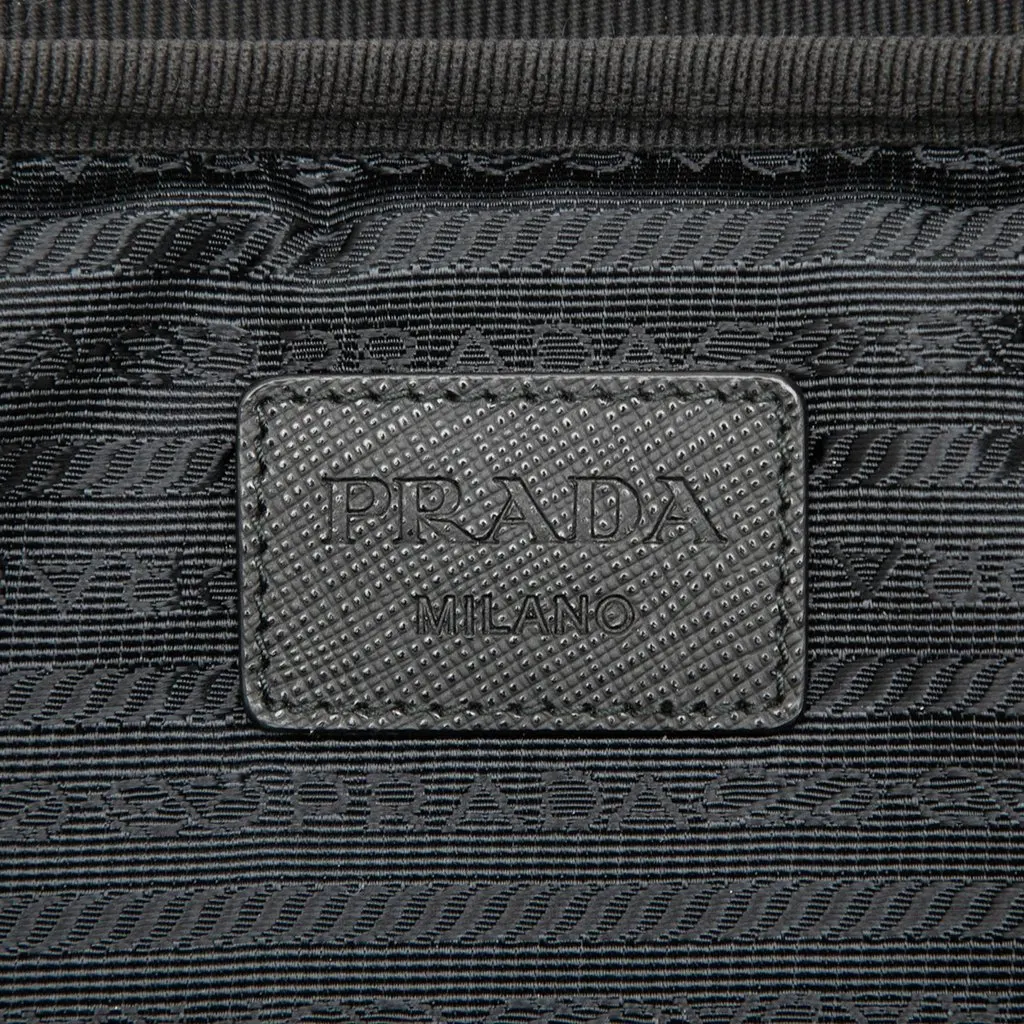 Prada Saffiano Trimmed Tessuto Laptop Case Black Very good - Box View