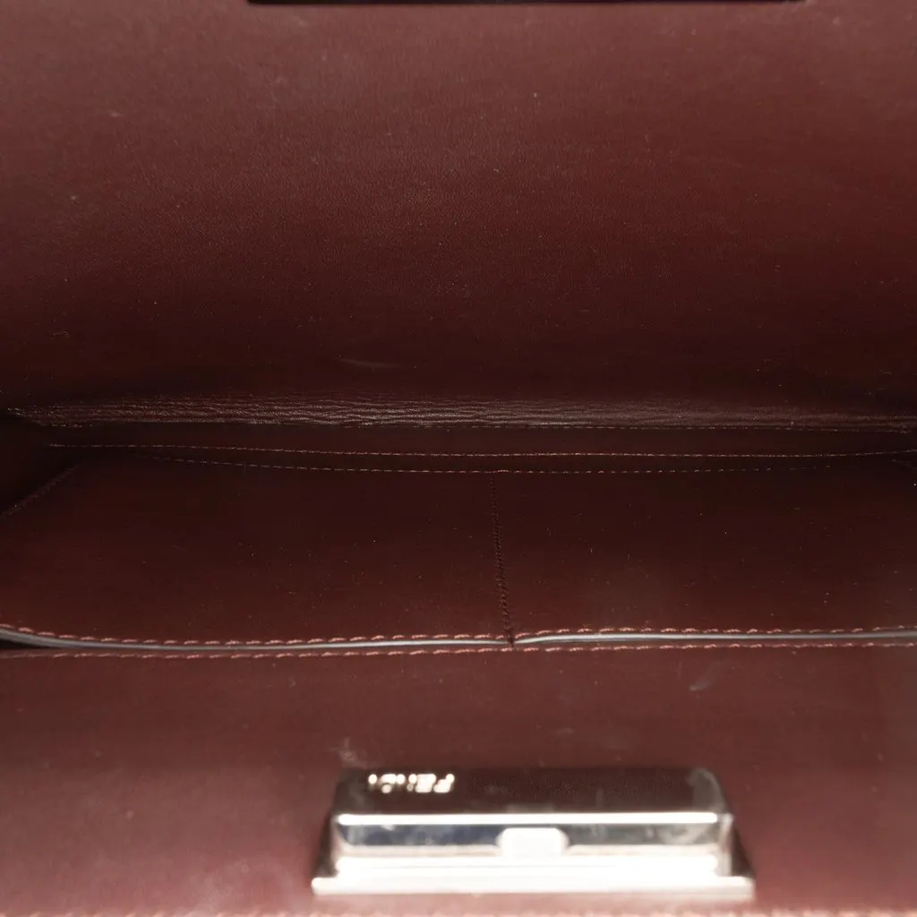 Fendi Leather Peekaboo Clutch Crossbody Red Leather Very good - Box View