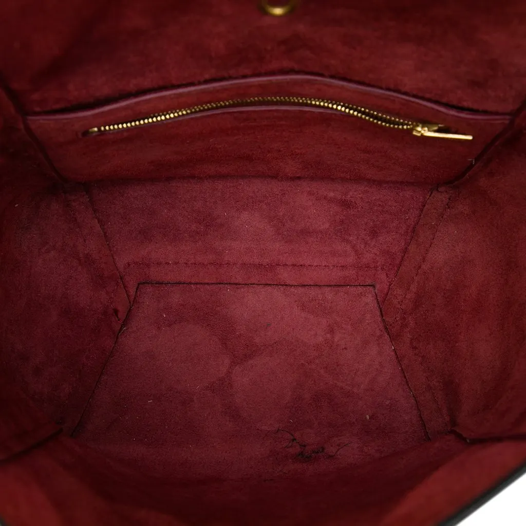 Celine Small Leather Seau Sangle Bucket Bag Red Leather Very good - Model View