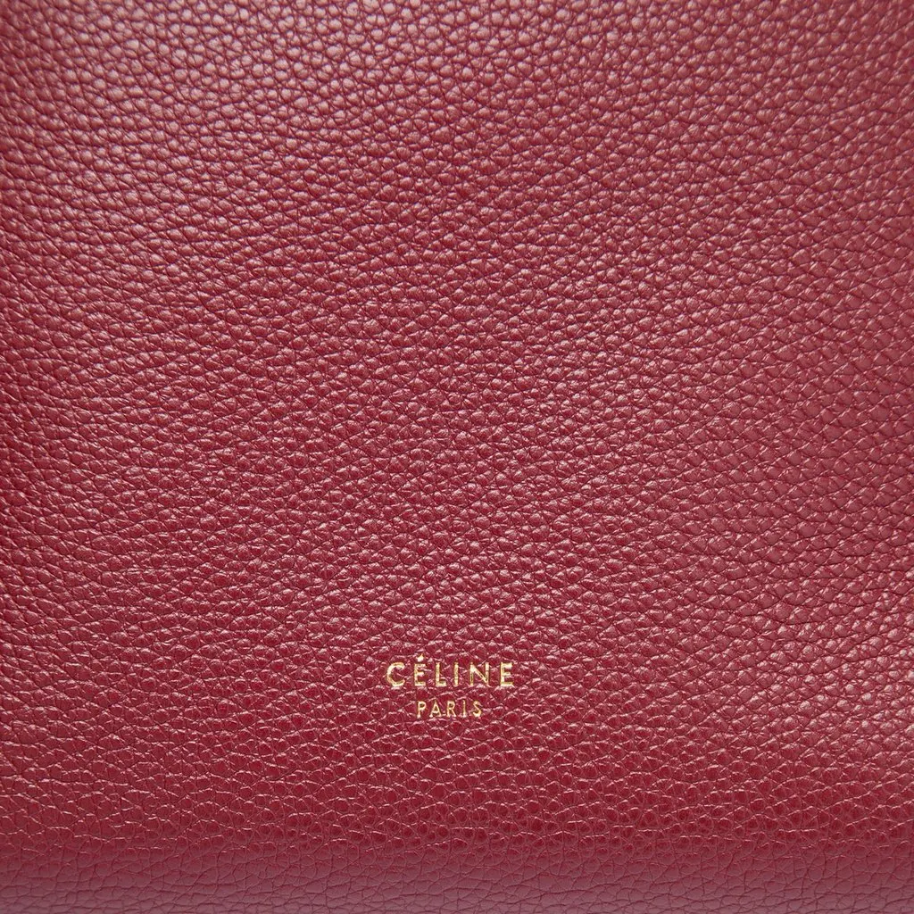 Celine Small Leather Seau Sangle Bucket Bag Red Leather Very good - Box View