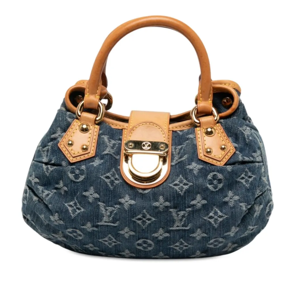 Louis Vuitton Monogram Denim Pleaty Blue Denim Very good - Front View