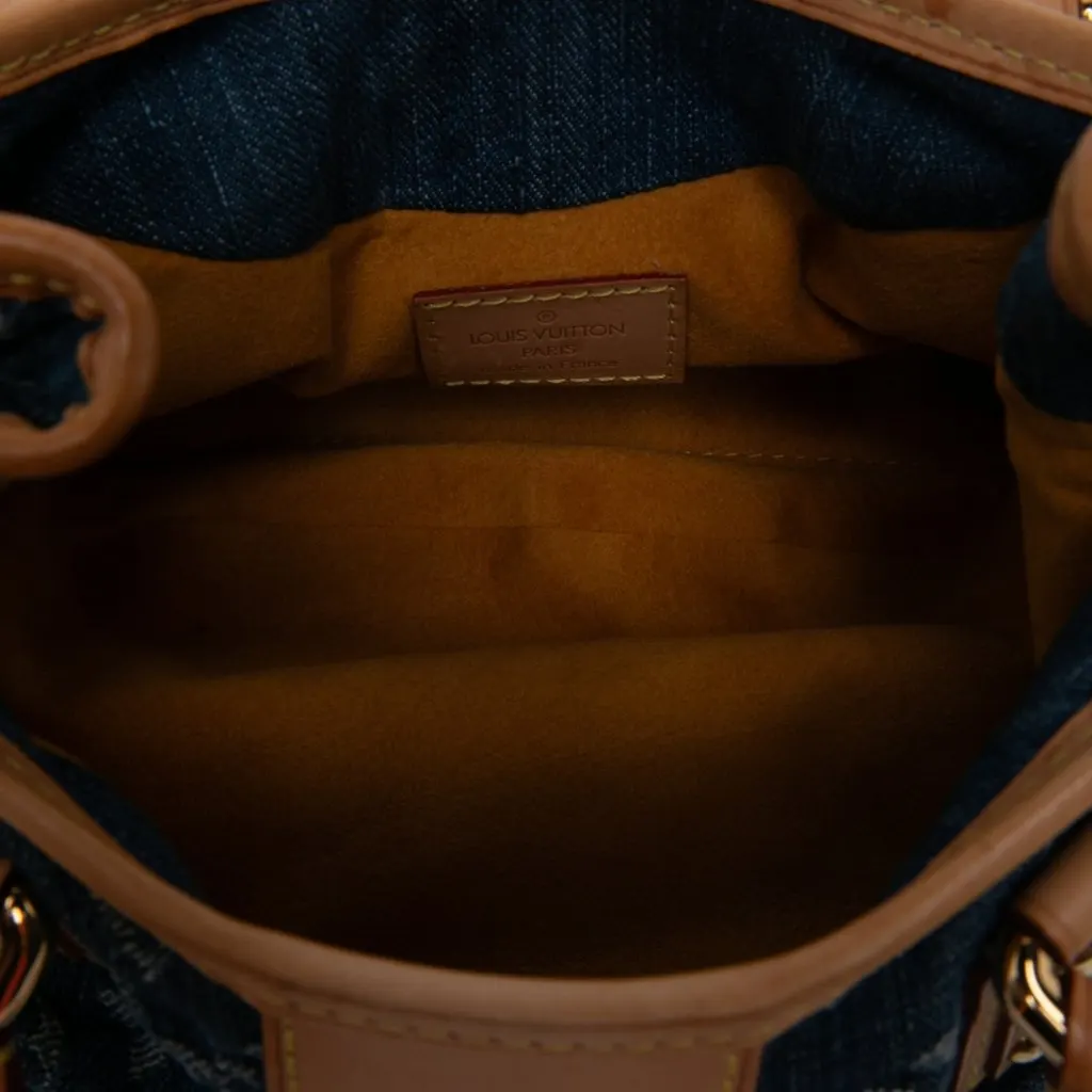Louis Vuitton Monogram Denim Pleaty Blue Denim Very good - Model View