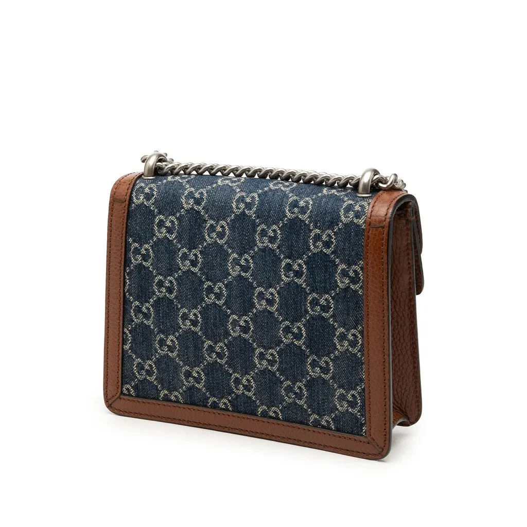 Gucci Small GG Denim Dionysus Crossbody Blue Very good - Back View